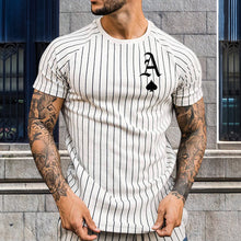 Laden Sie das Bild in den Galerie-Viewer, Gestreiftes Sommer-T-Shirt für Herren mit Rundhalsausschnitt