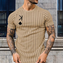 Laden Sie das Bild in den Galerie-Viewer, Gestreiftes Sommer-T-Shirt für Herren mit Rundhalsausschnitt