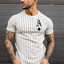 Laden Sie das Bild in den Galerie-Viewer, Gestreiftes Sommer-T-Shirt für Herren mit Rundhalsausschnitt