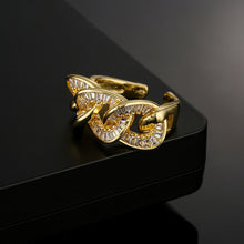 Laden Sie das Bild in den Galerie-Viewer, Verstellbarer modischer einfacher Diamant Kubikzirkonia Ring