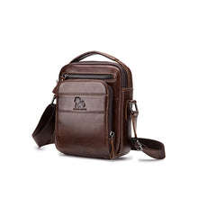 Laden Sie das Bild in den Galerie-Viewer, Vertikale quadratische Umhängetasche aus Leder für Herren
