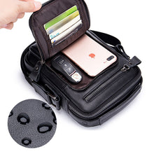 Laden Sie das Bild in den Galerie-Viewer, Vertikale quadratische Umhängetasche aus Leder für Herren