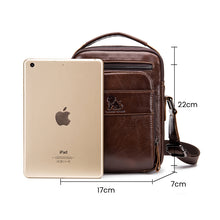 Laden Sie das Bild in den Galerie-Viewer, Vertikale quadratische Umhängetasche aus Leder für Herren