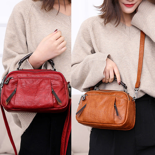 Vintage Mehrschichtige PU-Handtasche