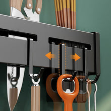 Laden Sie das Bild in den Galerie-Viewer, Wandmontierter stanzfreier Messerhalter aus Edelstahl