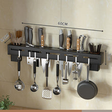 Laden Sie das Bild in den Galerie-Viewer, Wandmontierter stanzfreier Messerhalter aus Edelstahl