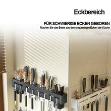 Laden Sie das Bild in den Galerie-Viewer, Wandmontierter stanzfreier Messerhalter aus Edelstahl