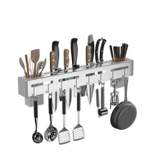 Laden Sie das Bild in den Galerie-Viewer, Wandmontierter stanzfreier Messerhalter aus Edelstahl