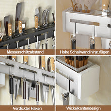 Laden Sie das Bild in den Galerie-Viewer, Wandmontierter stanzfreier Messerhalter aus Edelstahl
