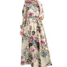 Laden Sie das Bild in den Galerie-Viewer, Neues Langes Kleid Mit Vintage-Print