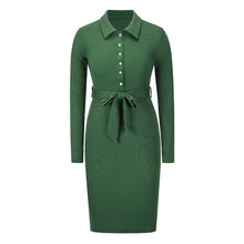 Laden Sie das Bild in den Galerie-Viewer, Langärmliges Schmales Strickkleid