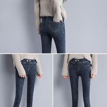 Laden Sie das Bild in den Galerie-Viewer, Doppelte Fleece-Thermo Jeans Hose