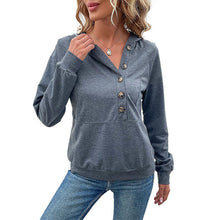 Laden Sie das Bild in den Galerie-Viewer, Kapuzen-Sweatshirt mit Knöpfen