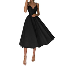 Laden Sie das Bild in den Galerie-Viewer, Damen elegantes Trägerkleid mit V-Ausschnitt
