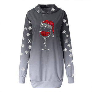 Kleid mit Schneeflocke Weinglas