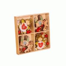 Laden Sie das Bild in den Galerie-Viewer, Weihnachtsschmuck aus Holz (12 Stück)