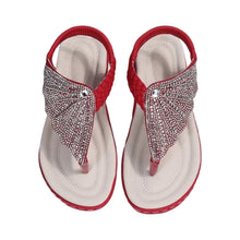 Laden Sie das Bild in den Galerie-Viewer, Damen Strap Strass geflochtene Strandschuhe