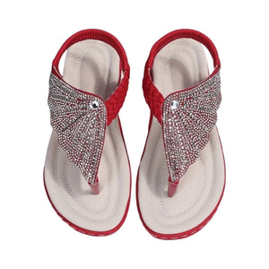 Damen Strap Strass geflochtene Strandschuhe