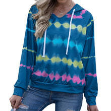 Laden Sie das Bild in den Galerie-Viewer, Übergroßer Langärmliger Kapuzenpullover mit Farbverlauf