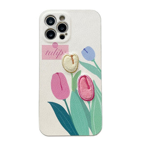 Niedliche Blumen-iPhone-Hülle mit Telefon-Lanyard