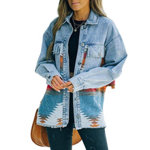 Laden Sie das Bild in den Galerie-Viewer, Damen Vintage Jeansjacke mit Taschen