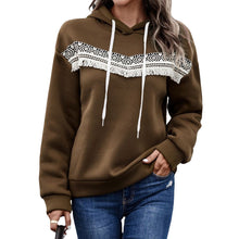 Laden Sie das Bild in den Galerie-Viewer, Damen Sweatshirt mit Kapuze und applizierter Spitze