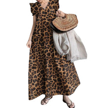 Laden Sie das Bild in den Galerie-Viewer, Langes Kleid mit Leopardenmuster