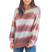 Laden Sie das Bild in den Galerie-Viewer, Lockeres Langarm-T-Shirt mit Rundhalsausschnitt