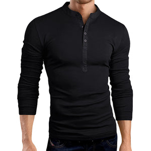 Muskel-T-Shirt mit Knopfleiste für Herren