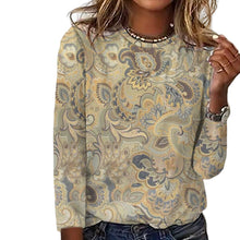 Laden Sie das Bild in den Galerie-Viewer, Langärmliges Bedrucktes T-Shirt für Damen