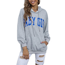 Laden Sie das Bild in den Galerie-Viewer, Lässiger Buchstabe-Pullover für Damen mit Kapuze