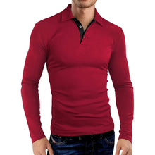Laden Sie das Bild in den Galerie-Viewer, Langärmliges Revers-Poloshirt