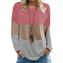 Laden Sie das Bild in den Galerie-Viewer, Sweatshirt mit Rundhalsausschnitt und Farbblockdruck