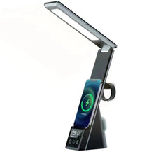 Laden Sie das Bild in den Galerie-Viewer, Multifunktionale Schreibtischlampe mit Uhr und Schnellladegerät