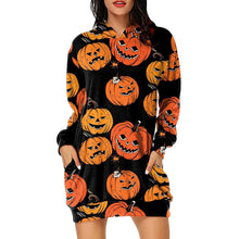 Laden Sie das Bild in den Galerie-Viewer, Hoodie mit Kürbis-Digitaldruck