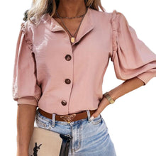 Laden Sie das Bild in den Galerie-Viewer, Geknöpftes Rüschenbluse