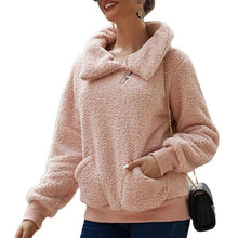 Laden Sie das Bild in den Galerie-Viewer, Einfarbiges Dickes Sweatshirt aus Lammfleece