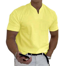 Laden Sie das Bild in den Galerie-Viewer, Sportliches Kurzarm-T-Shirt mit V-Ausschnitt