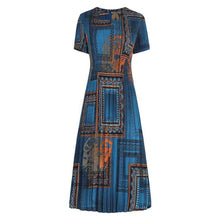 Laden Sie das Bild in den Galerie-Viewer, Modisches Lässiges Bedrucktes Damenkleid mit Rundhalsausschnitt