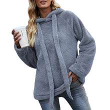 Laden Sie das Bild in den Galerie-Viewer, Einfarbiges Verdicktes Kapuzen-Sweatshirt