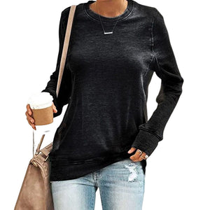 Einfarbiges T-Shirt mit Rundhalsausschnitt