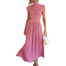 Laden Sie das Bild in den Galerie-Viewer, Ausschnitt an der Taille Urlaubs-Midikleid