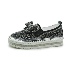 Vorverkauf >>> Lässige Plateauschuhe mit Strass