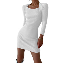 Laden Sie das Bild in den Galerie-Viewer, Sexy Pulloverkleid mit quadratischem Ausschnitt