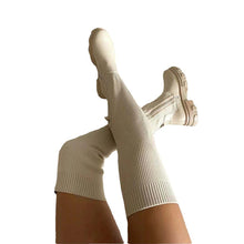 Laden Sie das Bild in den Galerie-Viewer, Kniehohe Elastische Strickstiefel
