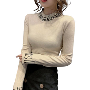 Bedruckter Halbrollkragenpullover für Damen