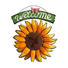 Laden Sie das Bild in den Galerie-Viewer, Vintage Metall Sonnenblume Willkommensschild Dekoration