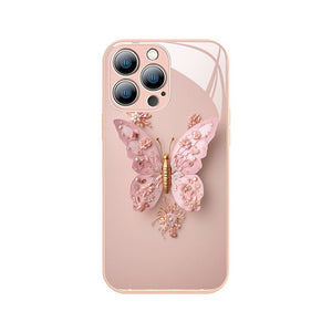 3D-Schmetterlingsmuster Glas Handyhülle für iPhone