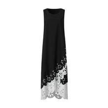 Laden Sie das Bild in den Galerie-Viewer, Gefälschtes zweiteiliges ärmelloses unregelmäßiges Kleid für Damen