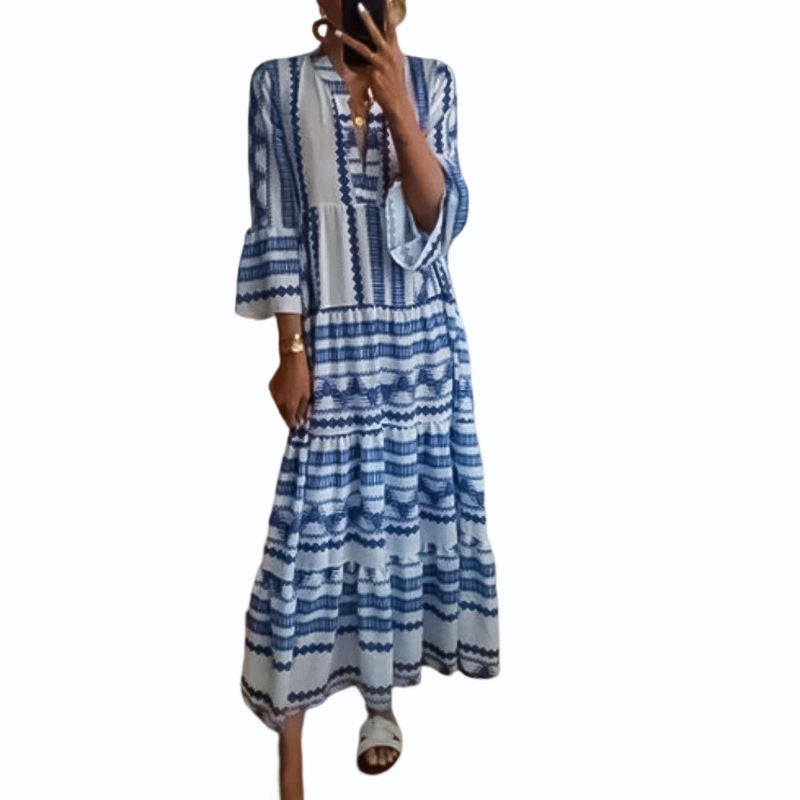 Geometrisches Boho-Kleid